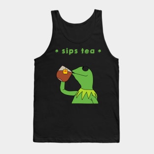 Sips tea- Kermit the frog meme Tank Top